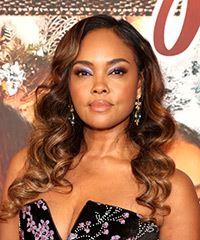 Sharon Leal Long Curly   Dark Brunette   Hairstyle   with  Brunette Highlights- Visual Story