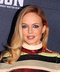 Heather Graham Long Straight   Dark Blonde   Hairstyle with Side Swept Bangs - Visual Story