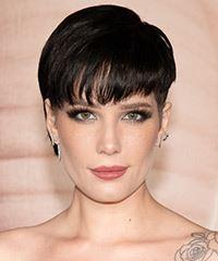 Halsey   Layered  Black  Pixie  Cut with Layered Bangs - Visual Story