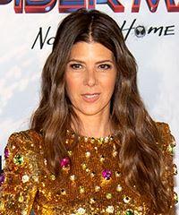Marisa Tomei Long Wavy   Dark Brunette and  Brunette Two-Tone   Hairstyle  - Visual Story