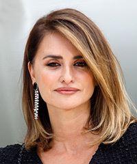 Penelope Cruz Medium Straight Light Brunette Hairstyle with Side