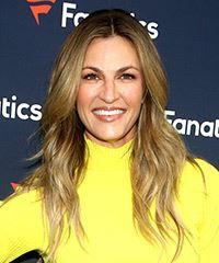 Erin Andrews Long Straight    Brunette   Hairstyle   with  Blonde Highlights- Visual Story