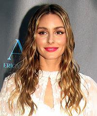 Olivia Palermo Long Wavy    Brunette   Hairstyle   with  Blonde Highlights- Visual Story