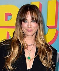 Kaley Cuoco Long Hairstyle With Curtain Bangs- Visual Story