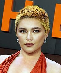 Florence Pugh Short Golden Blonde Hairstyle