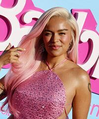 Karol G Long Blonde Straight Hairstyle- Visual Story