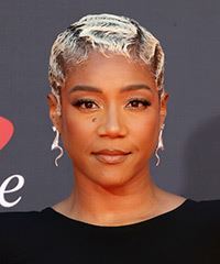 Tiffany Haddish Very Short White Pixie Hair Cut With Waves
