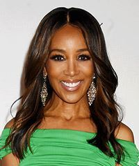 Shaun Robinson Long Black Hairstyle With Brunette Highlights- Visual Story