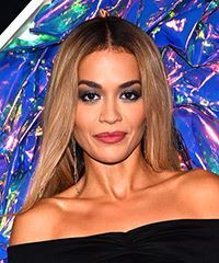 Rita Ora Long Sleek Medium Blonde Hairstyle- Visual Story
