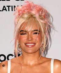 Karol G Updo Hairstyle With Messy Bun- Visual Story