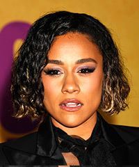 Ariana DeBose Curly Bob Haircut With Blonde Tips