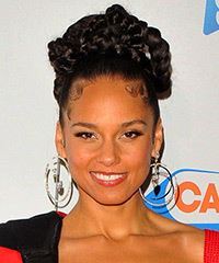 Alicia Keys Braided Updo With High Bun- Visual Story