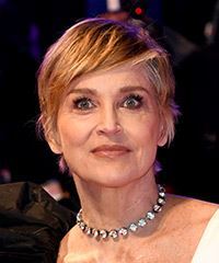 Sharon Stone Short Face-Framing Hairstyle