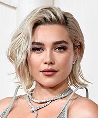 Florence Pugh Bold Light Blonde Short Hairstyle- Visual Story
