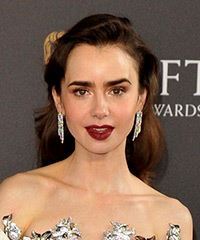 Lily Collins Hairstyle With Gentle Quiff And Subtle Curls- Visual Story