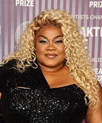 Da'Vine Joy Randolph Long Blonde Hairstyle With Tight Curls- Visual Story