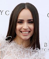 Sofia Carson Straight Hairstyle With Middle Part- Visual Story
