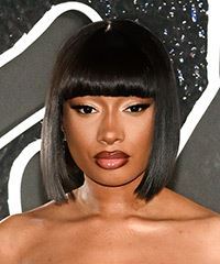 Megan Thee Stallion Short Bob Haircut With Blunt Bangs