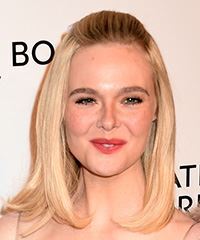 Elle Fanning Classic Hairstyle With Pinned-Back Bangs- Visual Story