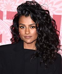 Simone Ashley Curly Hairstyle With Dramatic Side Parting- Visual Story