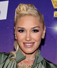 Gwen Stefani Half-Up Hairstyle With Twisted Top Knot