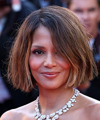 Halle Berry Chin-Length Bob Haircut With Highlights