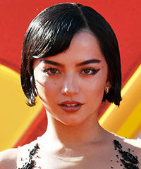 Isabela Merced Edgy Black Bob Haircut With Flicked Ends- Visual Story