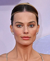 Margot Robbie Sleek Updo Hairstyle- Visual Story