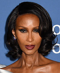 Iman Medium-Length Hairstyle With Mid-End Curls- Visual Story