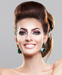 Elegant Updo Hairstyle With Lifted Bangs