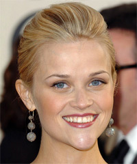Reese Witherspoon Medium Straight Updo Hairstyle