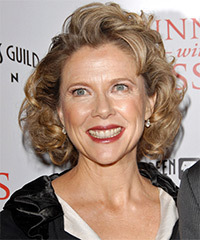 Annette Bening Medium Wavy    Blonde Bob  Haircut