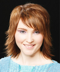 Medium Light Chestnut Brown Hairstyle With Fancy Flicks- Visual Story