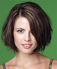 Medium Straight   Dark Brunette Bob  Haircut- Visual Story