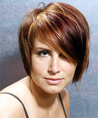 Short Chestnut Hairstyle With Long Side Swept Bangs- Visual Story