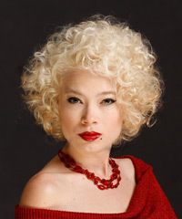 Short Face-Framing Platinum Hairstyle With Curls- Visual Story