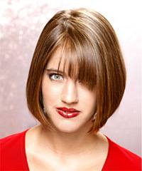 Medium Straight   Light Brunette Bob  Haircut- Visual Story